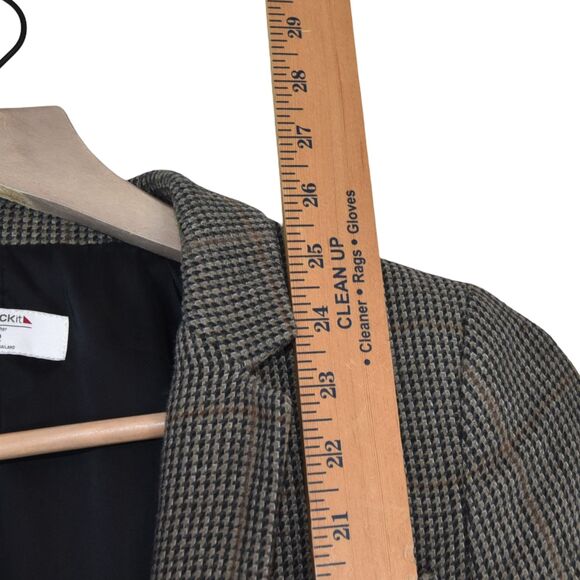 UNTUCKit Womens 2 Brown Houndstooth Wool Blend 1Button Blazer Jacket - Picture 5 of 8